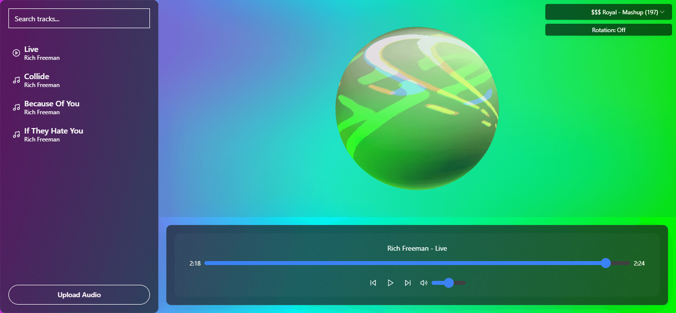 Screenshot of AudioSphere
